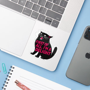 Adesivo Primeiro De Tudo Sou Um Delicioso Gato Preto Rugid