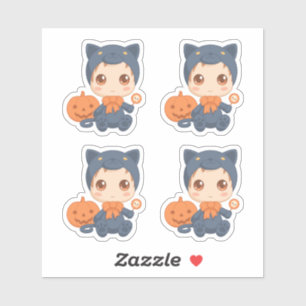 Adesivo Primeiro Halloween Baby Black Cat Set de 4