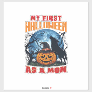 Adesivo Primeiro Halloween Como Mãe Abóbora Lobo Lua_1