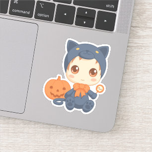 Adesivo Primeiro Halloween Figurume De Gato Preto