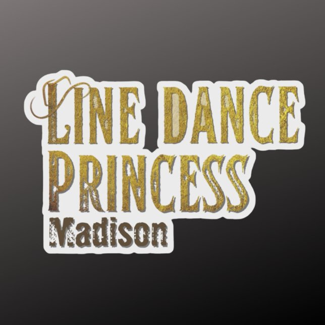 Adesivo Princesa do line dance nome dourado (Criador carregado)