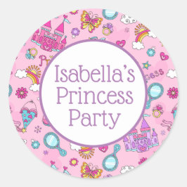 Adesivo princesa rosa, brilhante, pequeno, 1½ pole