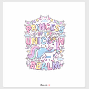 Adesivo Princesa Unicórnio do Reino do Unicórnio Encantado