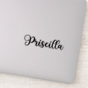 Adesivo Priscilla Name - Caligrafia manuscrita