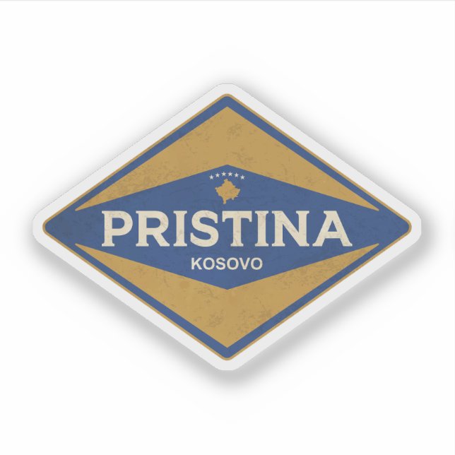 Adesivo Pristina Kosovo Vintage (Frente)