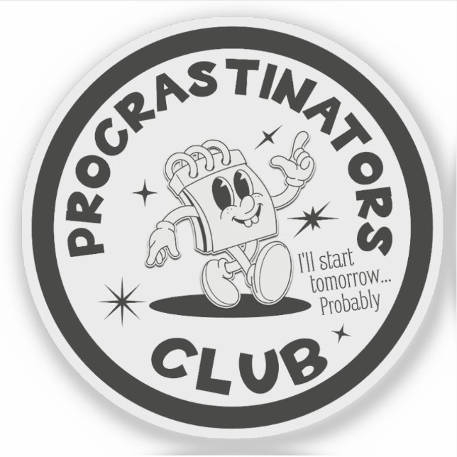 Adesivo Procrastinators Club (Frente)