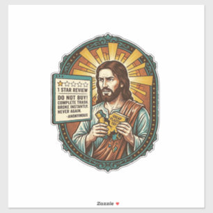 Adesivo Produto de revisão de Jesus Influenciador Ruim Fal