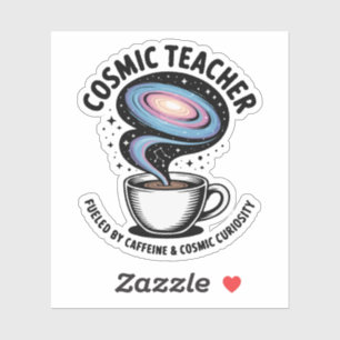 Adesivo Professor Cósmico Café e Curiosidade da Galáxia