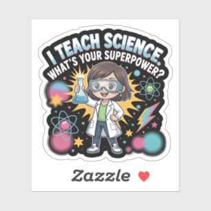 Adesivo Professor de Ciência Fofo Kawaii – Laboratório de