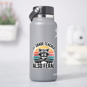 Adesivo Professor de Primeiro Ano de Guaxinim Engraçado Ta