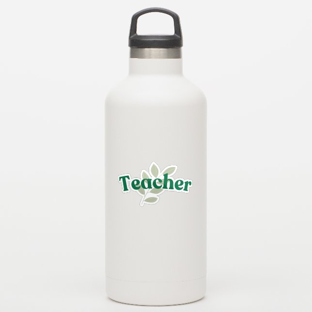 Adesivo Professor Folha Verde (Garrafa d'água)