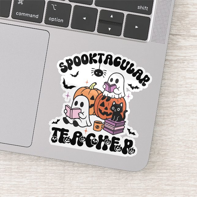 Adesivo Professor Spooktacular do Halloween Retro Bonito (Detalhe)