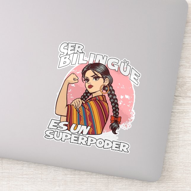 Adesivo Professora Bilíngue Espanhola ESL Maestra Bilingüe (Detalhe)