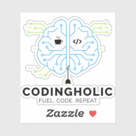 Adesivo Programador Cérebro Tech Codingholic