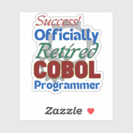 Adesivo Programador de COBOL Aposentado Compilando Alegria