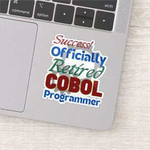 Adesivo Programador de COBOL Aposentado Compilando Alegria
