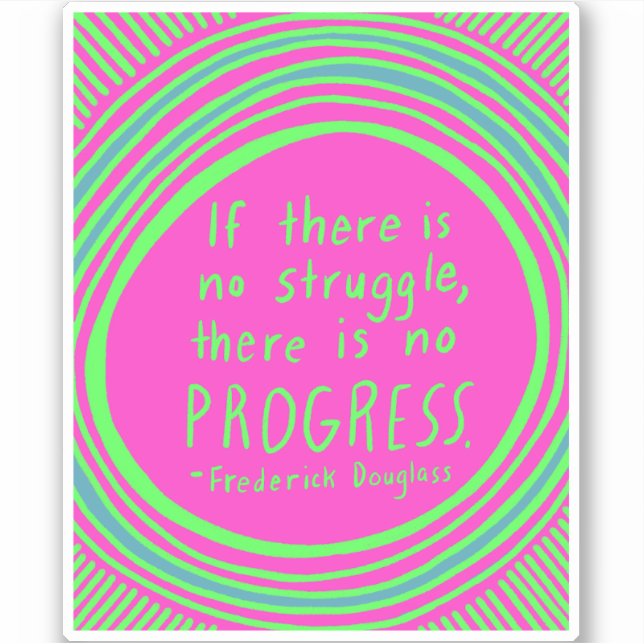 Adesivo PROGRESSO DO PROGRESSO Verde limão de Citação Doug (Frente)