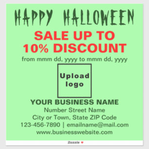 Adesivo Promoção de Halloween de negócios em vinil verde c