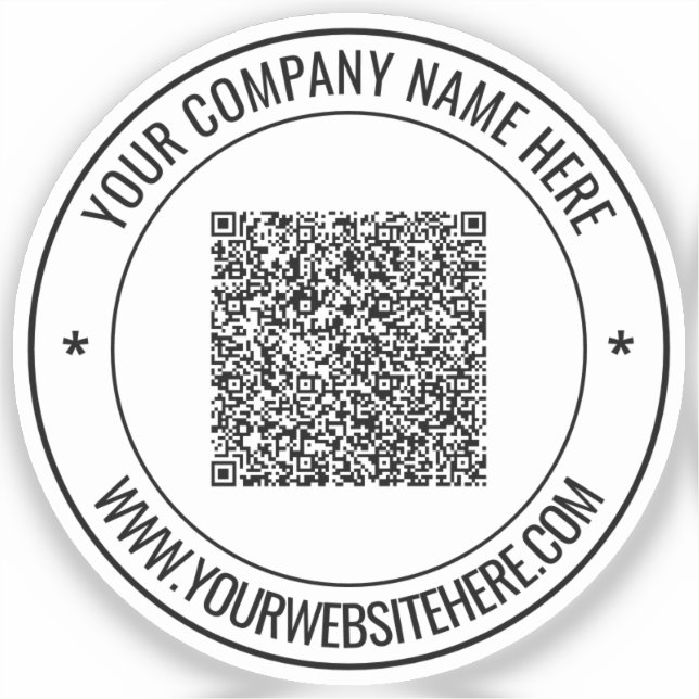 Adesivo Promocional de Site com Nome de Código QR  (Frente)