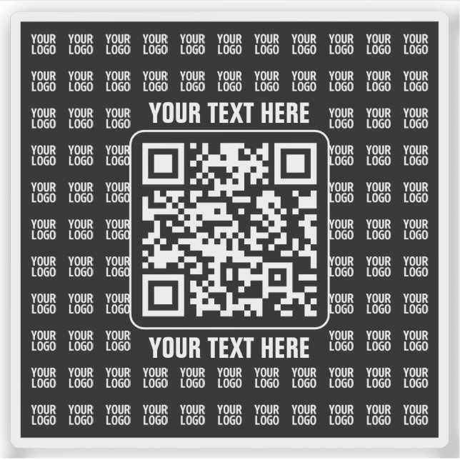 Adesivo Promotional QR code (editable) plus Logo Pattern (Frente)