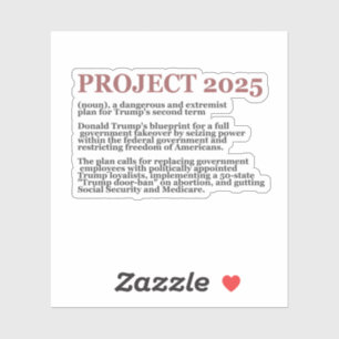 Adesivo Promotor-Democracia Anti Project 2025 Trump Republ