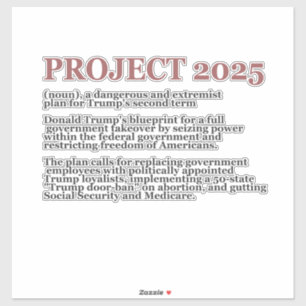 Adesivo Promotor-Democracia Anti Project 2025 Trump Republ