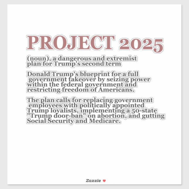 Adesivo Promotor-Democracia Anti Project 2025 Trump Republ (Folha)