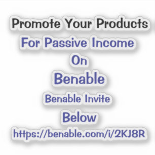 Adesivo Promova Seus Produtos no Código de Convite Benable