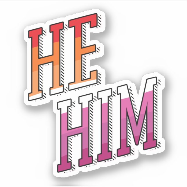 Adesivo Pronomes Lesbicas Ele Dele (Frente)