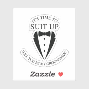 Adesivo Proposta de Padrinho de casamento de Terno Tuxedo