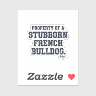 Adesivo Propriedade de um Desi Vintage de um Bulldog Franc