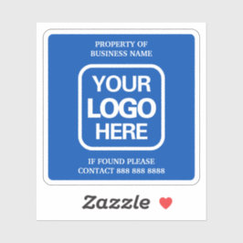 Adesivo Propriedade Do Business Blue | Logotipo branco