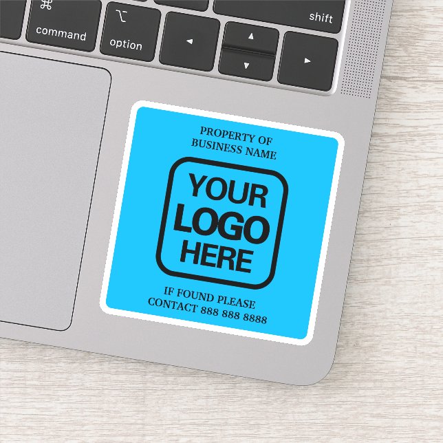 Adesivo Propriedade Do Logotipo De Negócio Simples Céu Azu (Detalhe)