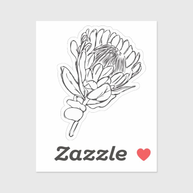 Adesivo Protea Preta e Branca - Tinta Personalizada III (Folha)