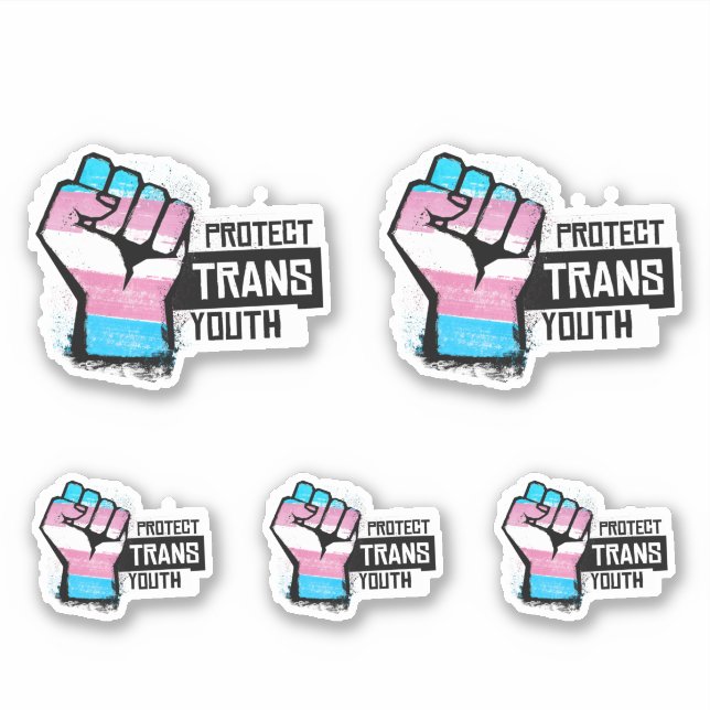 Adesivo Proteger Jovens Trans - Punho Orgulho (Frente)