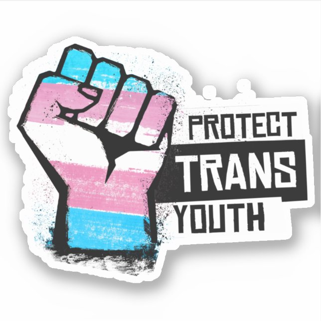 Adesivo Proteger Jovens Trans - Punho Orgulho (Frente)