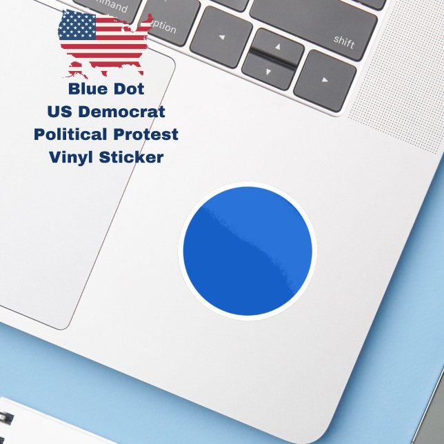 Adesivo Protesto Anti-Trump Democrata Azul nos EUA (Resist with this Blue Dot US Democrat political protest sticker.)