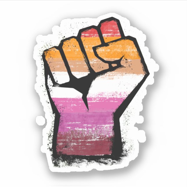 Adesivo Protesto Lésbico Punho (Frente)