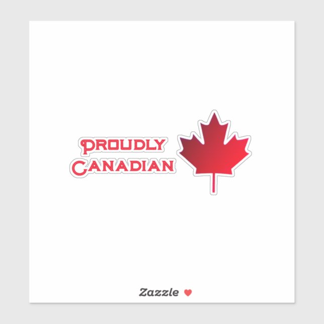 Adesivo Proudly Canadian Contour Kiss-cut vinyl Sticker (Folha)