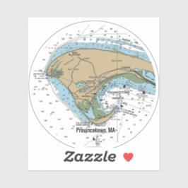 Adesivo Provincetown MA Cape Cod Chart