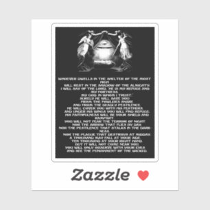 Adesivo psalm 91 bíblia aspas anjos Arte religiosa