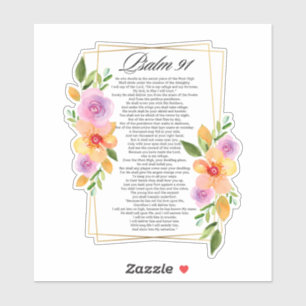 Adesivo Psalm 91 Geométrico Floral