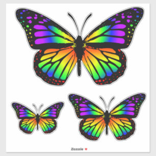 Adesivo Psicodélico Arco-Íris Borboleta Vinil
