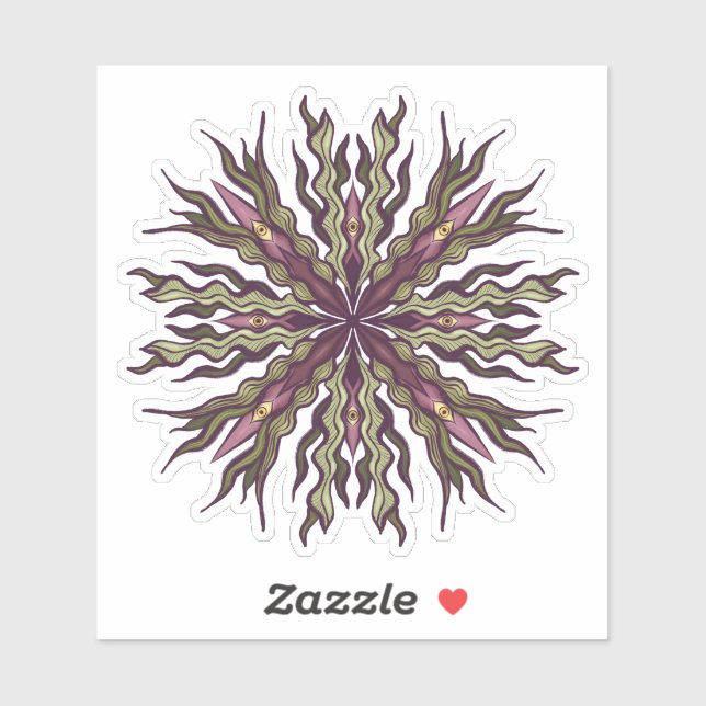 Adesivo Psychedelic Eye Plant - Surreal Botanical Mandala (Folha)