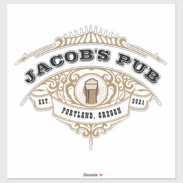 Adesivo Pub Irlandês Personalizado Muito Grande Claro