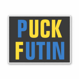 Adesivo Puck Futin Ucrânia apoia Ucraniano