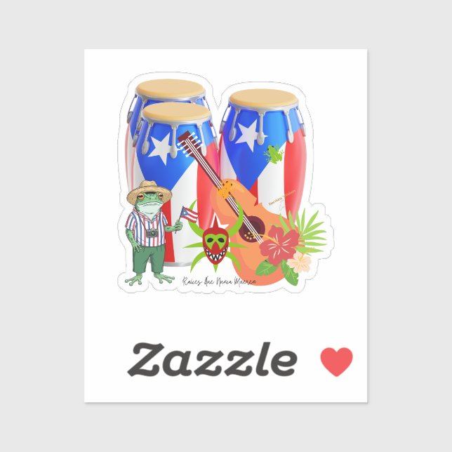 Adesivo Puerto Rican Cultural - Custom-Cut Vinyl Sticker  (Folha)