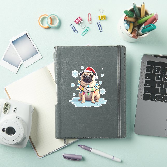 Adesivo Pug Dog Christmas Men Women (2) (Capa para iPad)