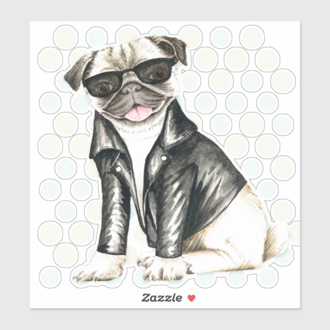 Adesivo Pug Gato (Folha)