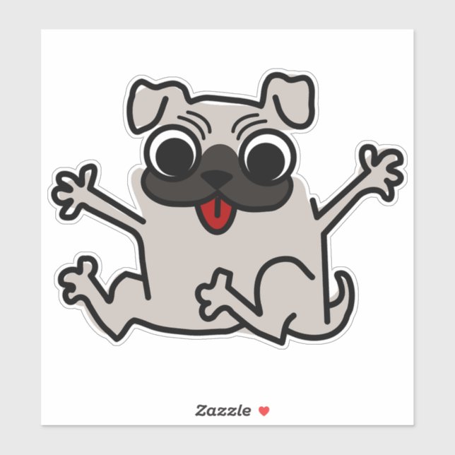 Adesivo Pug Hugs (Folha)